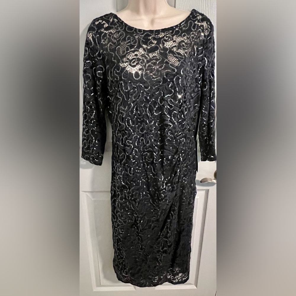 Women’s Blu Sage Special Occasion Dress,Low back, Size 14, Gun Metal /Gray Color